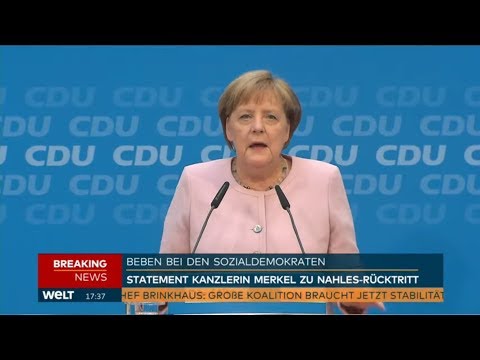 NAHLES RÜCKTRITT: Kanzlerin Merkel will verantwortungsvoll weiterregieren