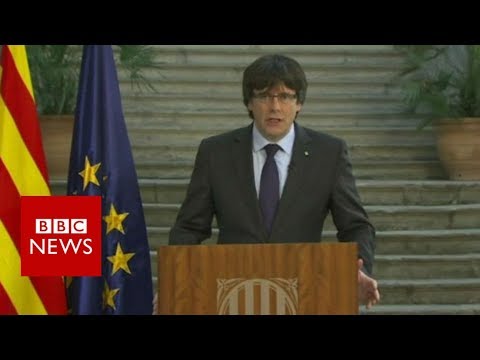 Catalan ex-leader Carles Puigdemont vows to resist takeover - BBC News