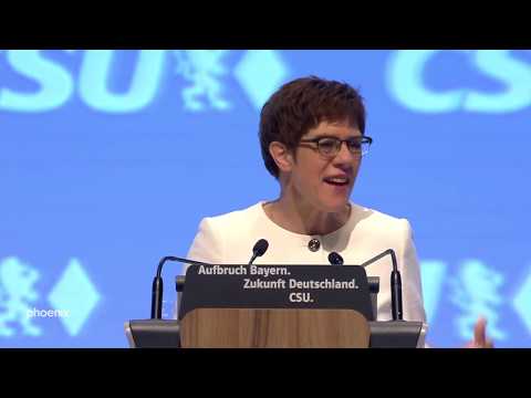 Rede CDU-Chefin Kramp-Karrenbauer auf dem CSU-Parteitag am 19.10.19