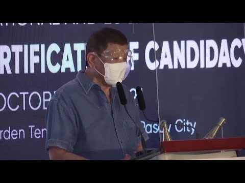 Philippine President Rodrigo Duterte says he is retiring from politics